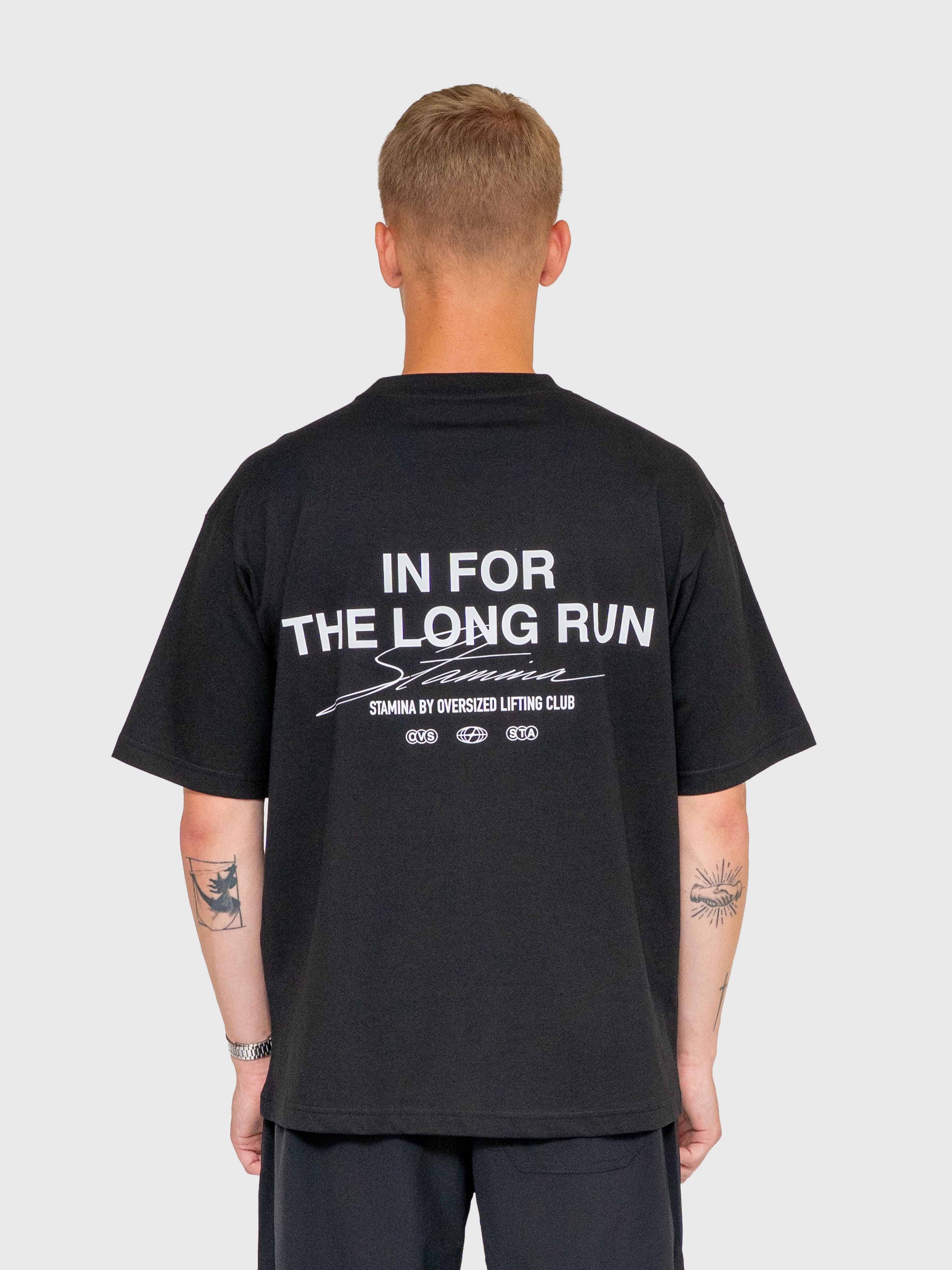 Long run Box Tee - Black/White