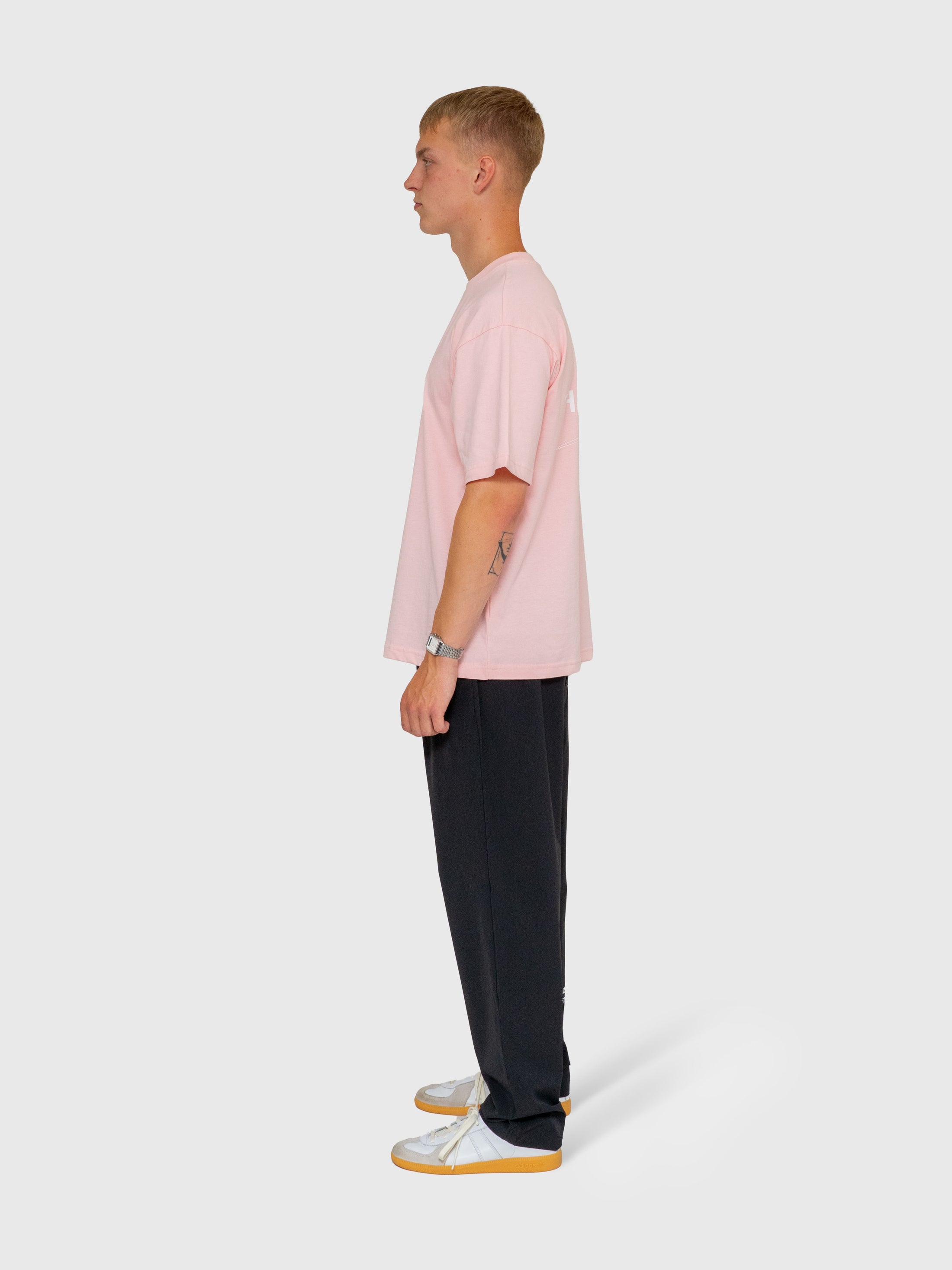 Long run Box Tee - Pink/White