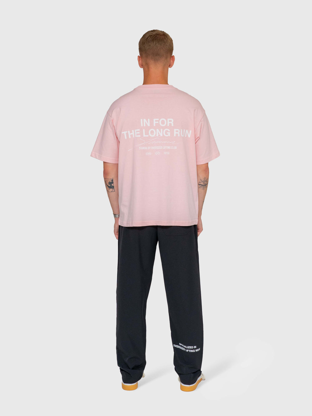 Long run Box Tee - Pink/White