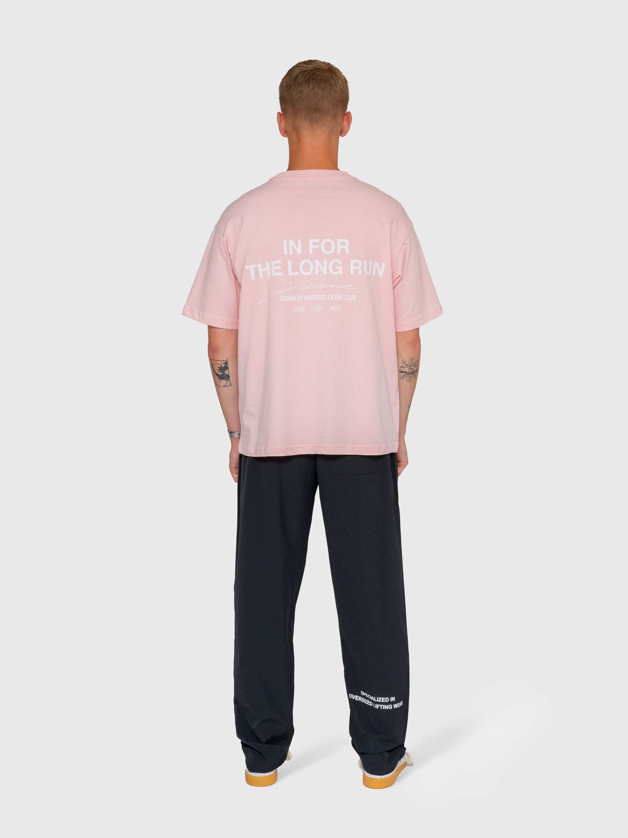 Long run Box Tee - Pink/White