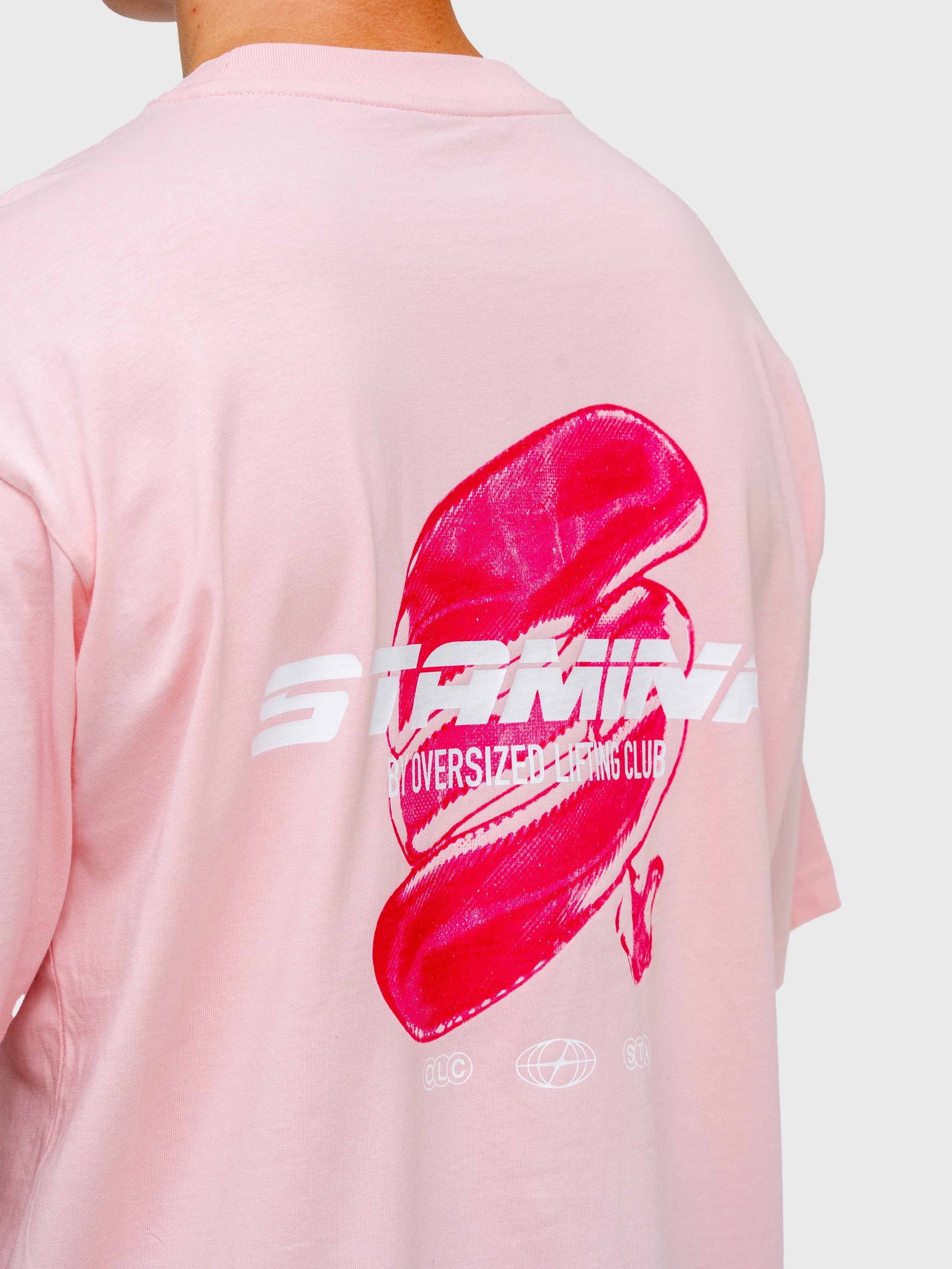 Stamina Chrome Box Tee - Pink/White