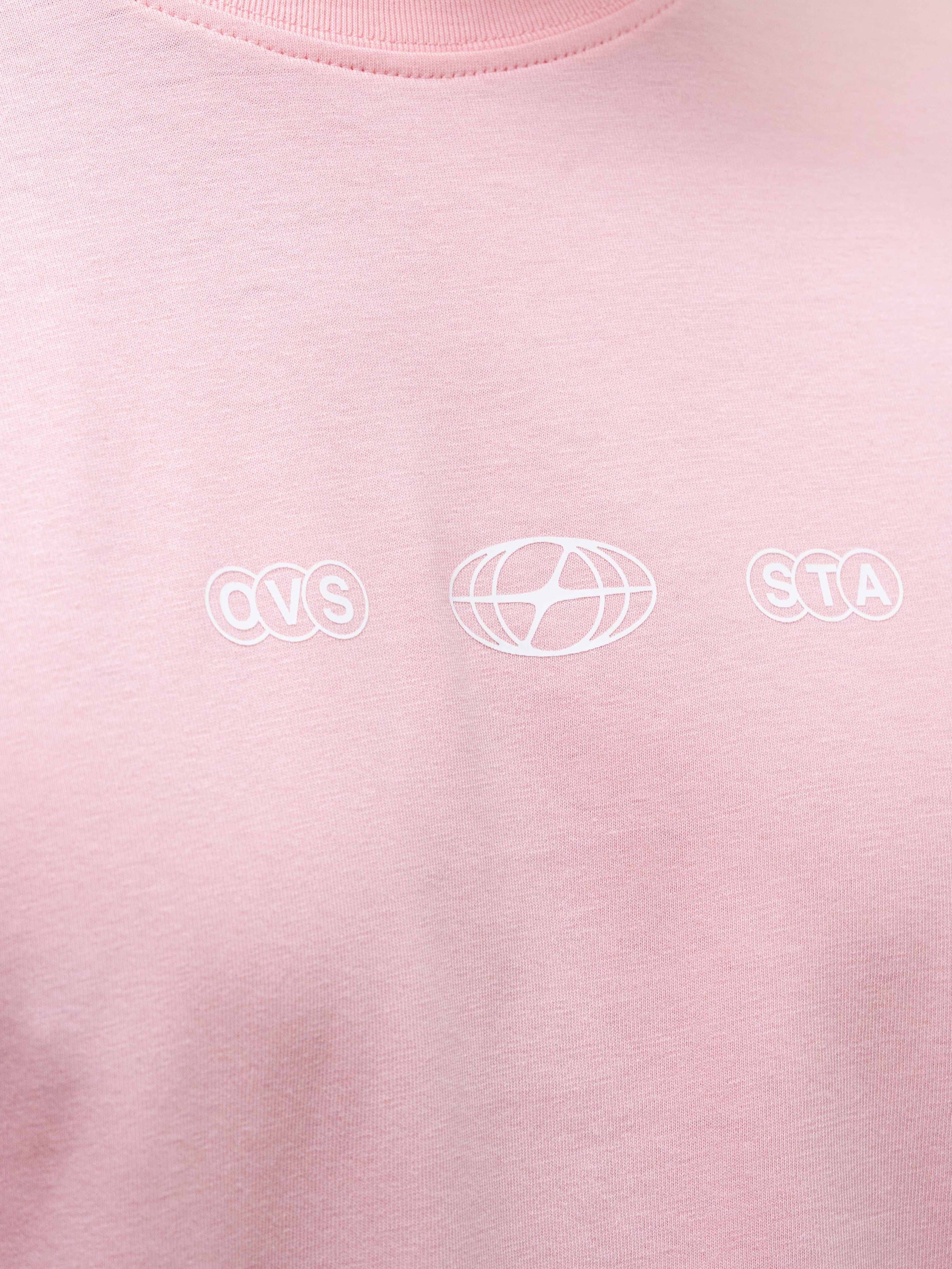 Stamina Chrome Box Tee - Pink/White