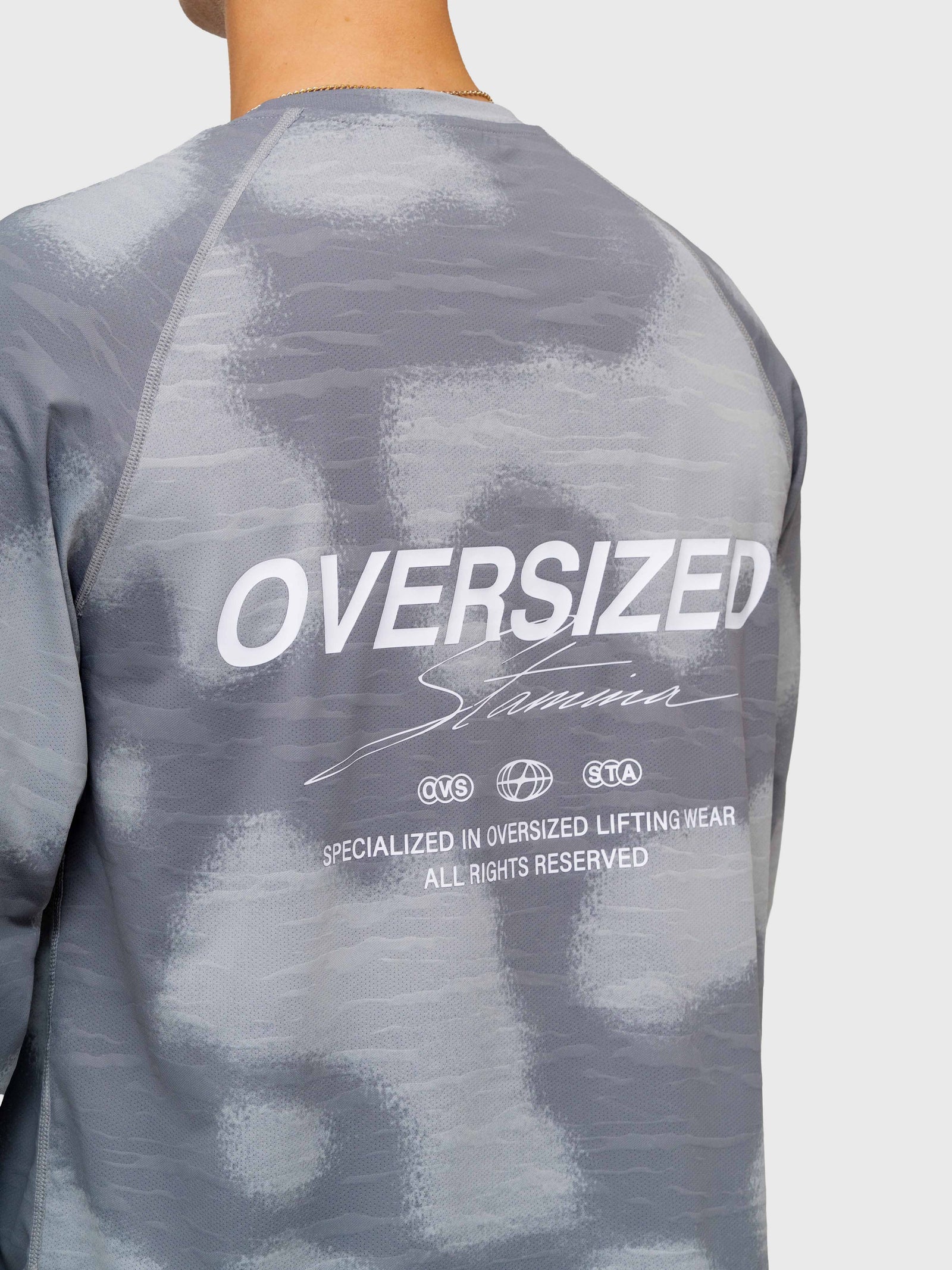 Logo Active Long Sleeve - Grey/White