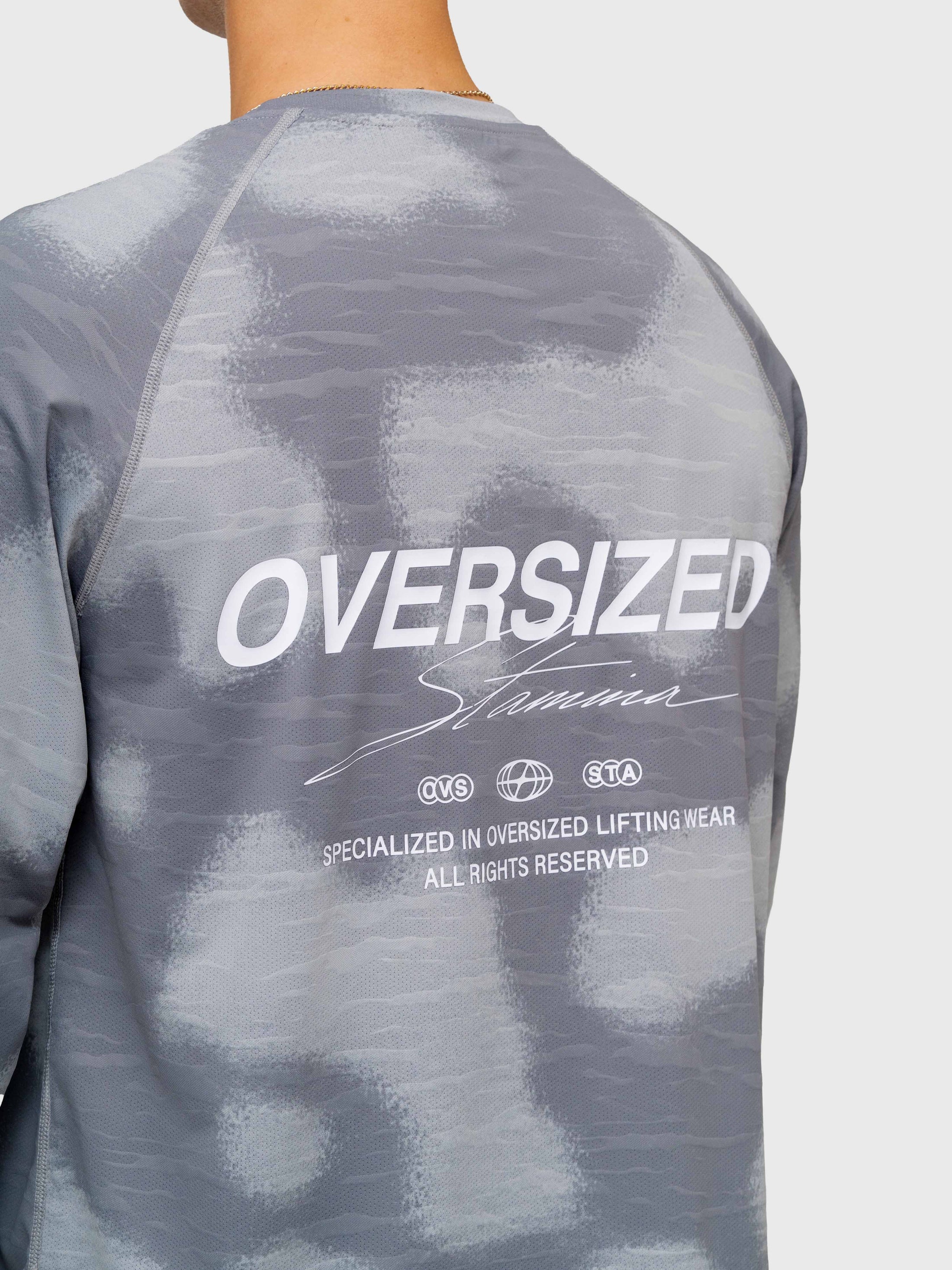 Logo Active Long Sleeve - Grey/White