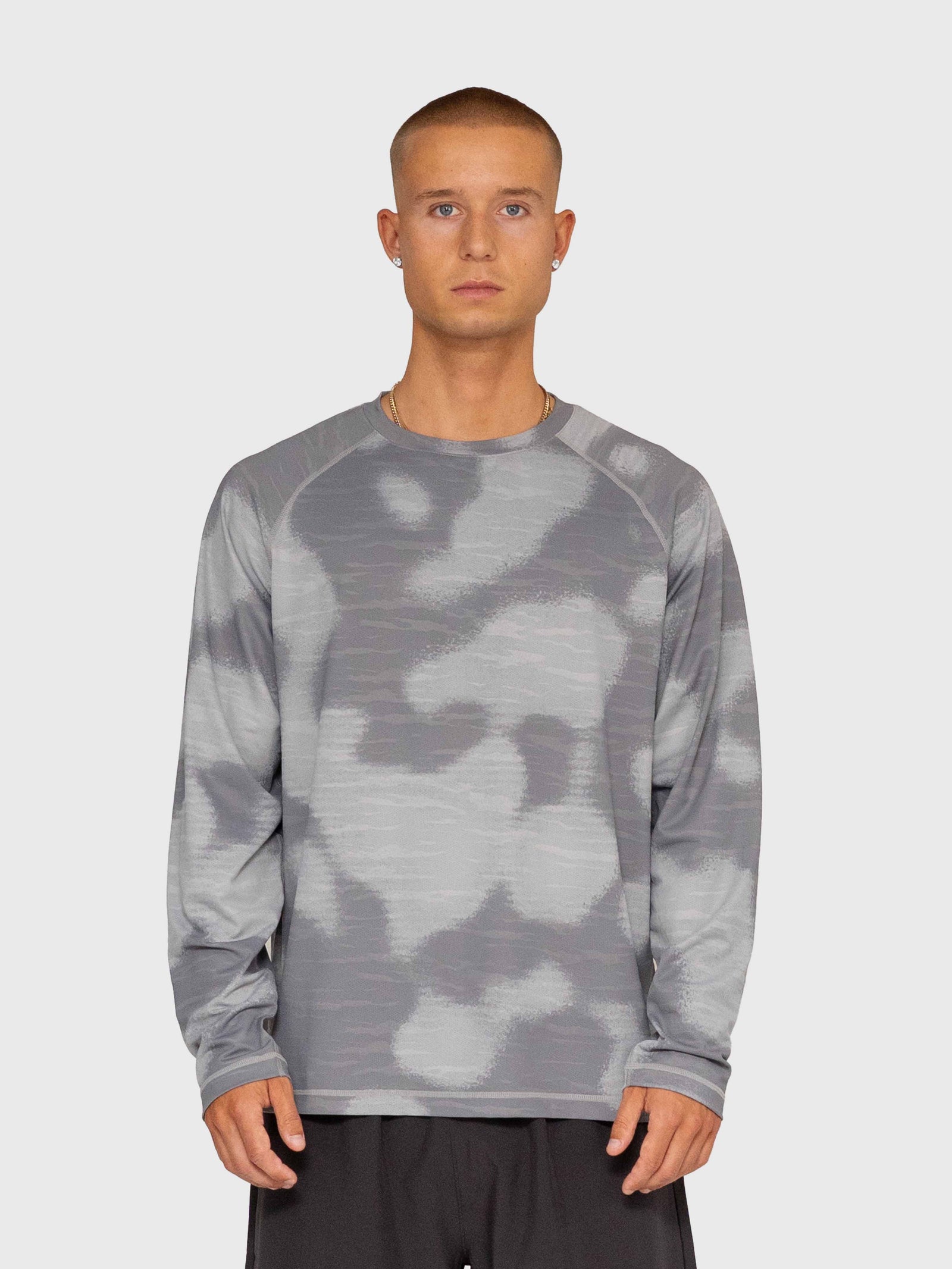 Logo Active Long Sleeve - Grey/White
