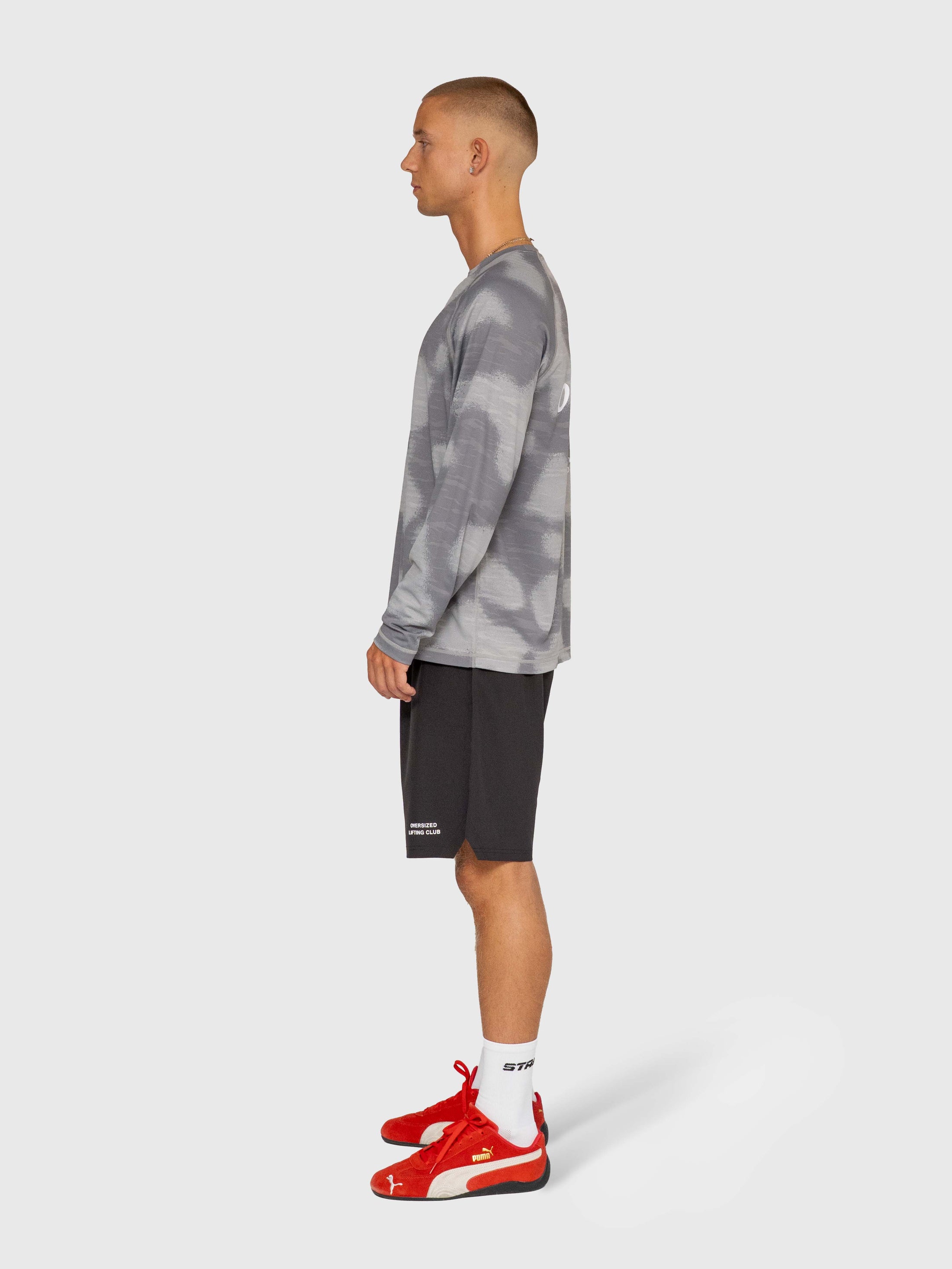 Logo Active Long Sleeve - Grey/White