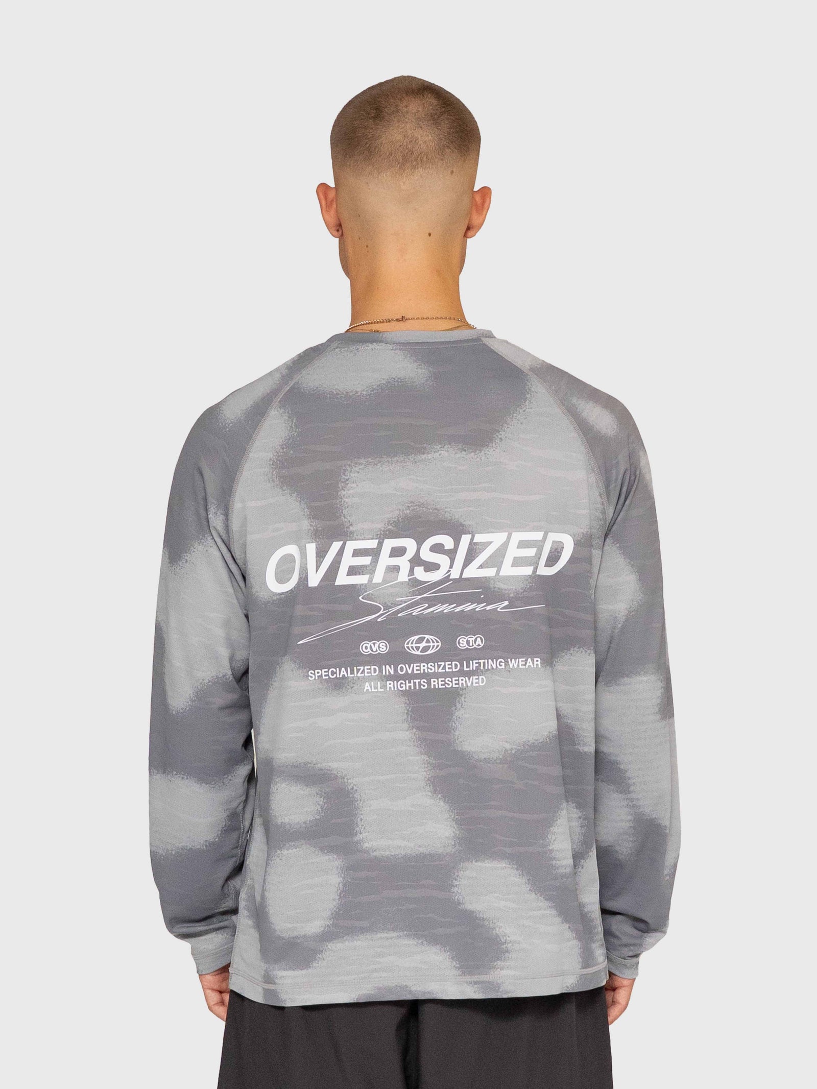 Logo Active Long Sleeve - Grey/White