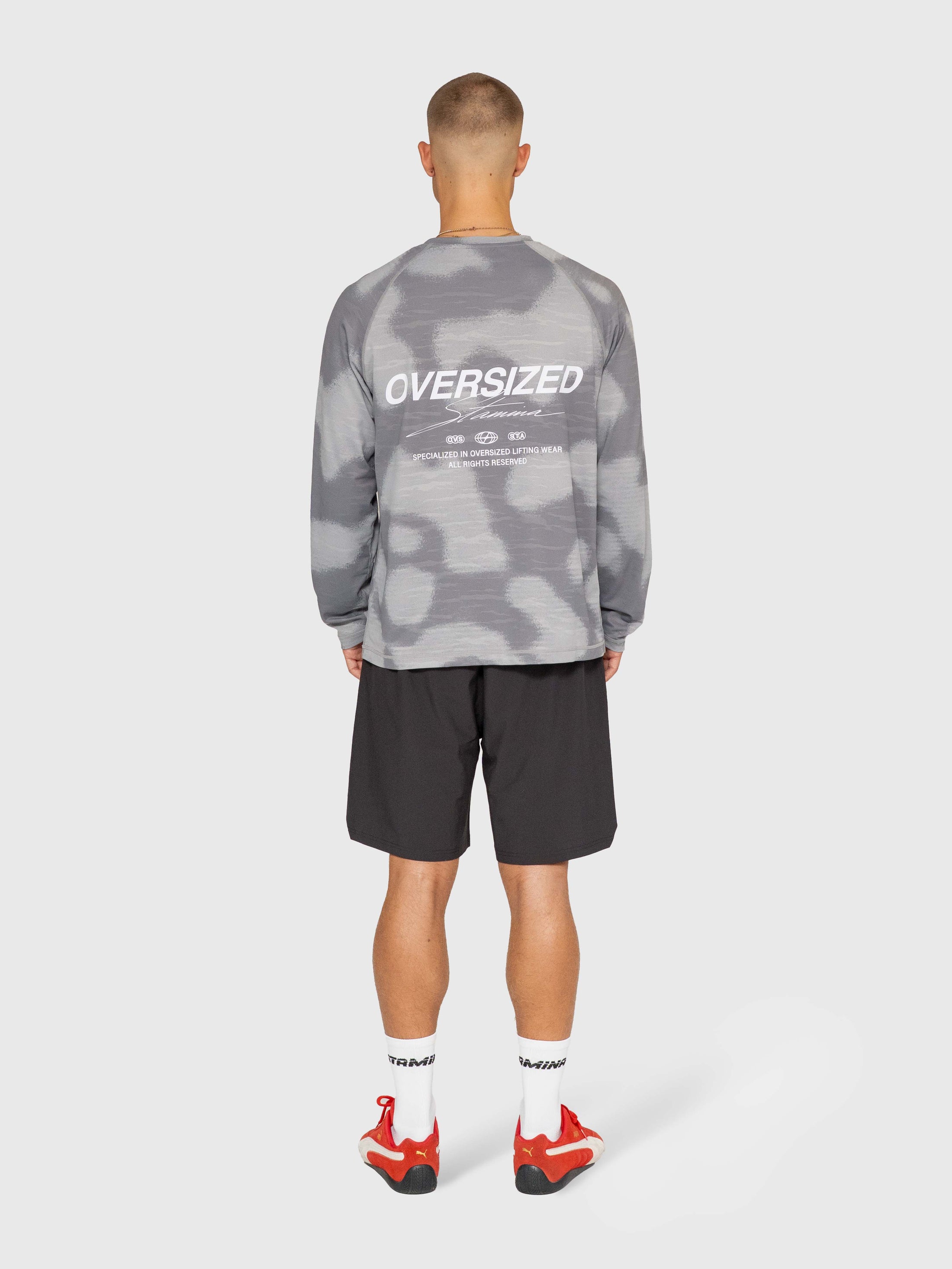 Logo Active Long Sleeve - Grey/White