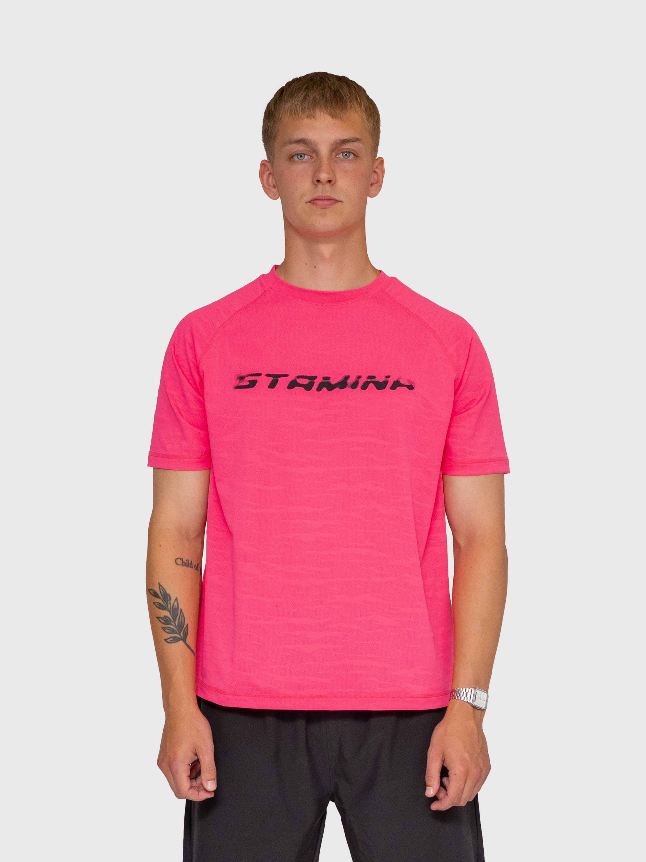 Flow Active Tee - Hot Pink/Black