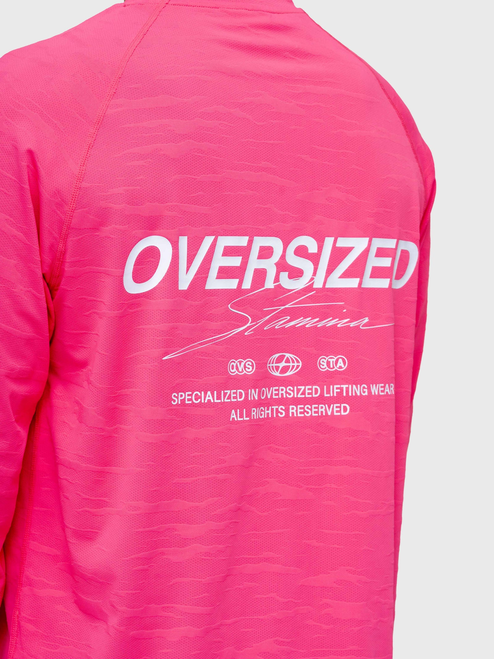 Logo Active Long Sleeve - Hot Pink/White