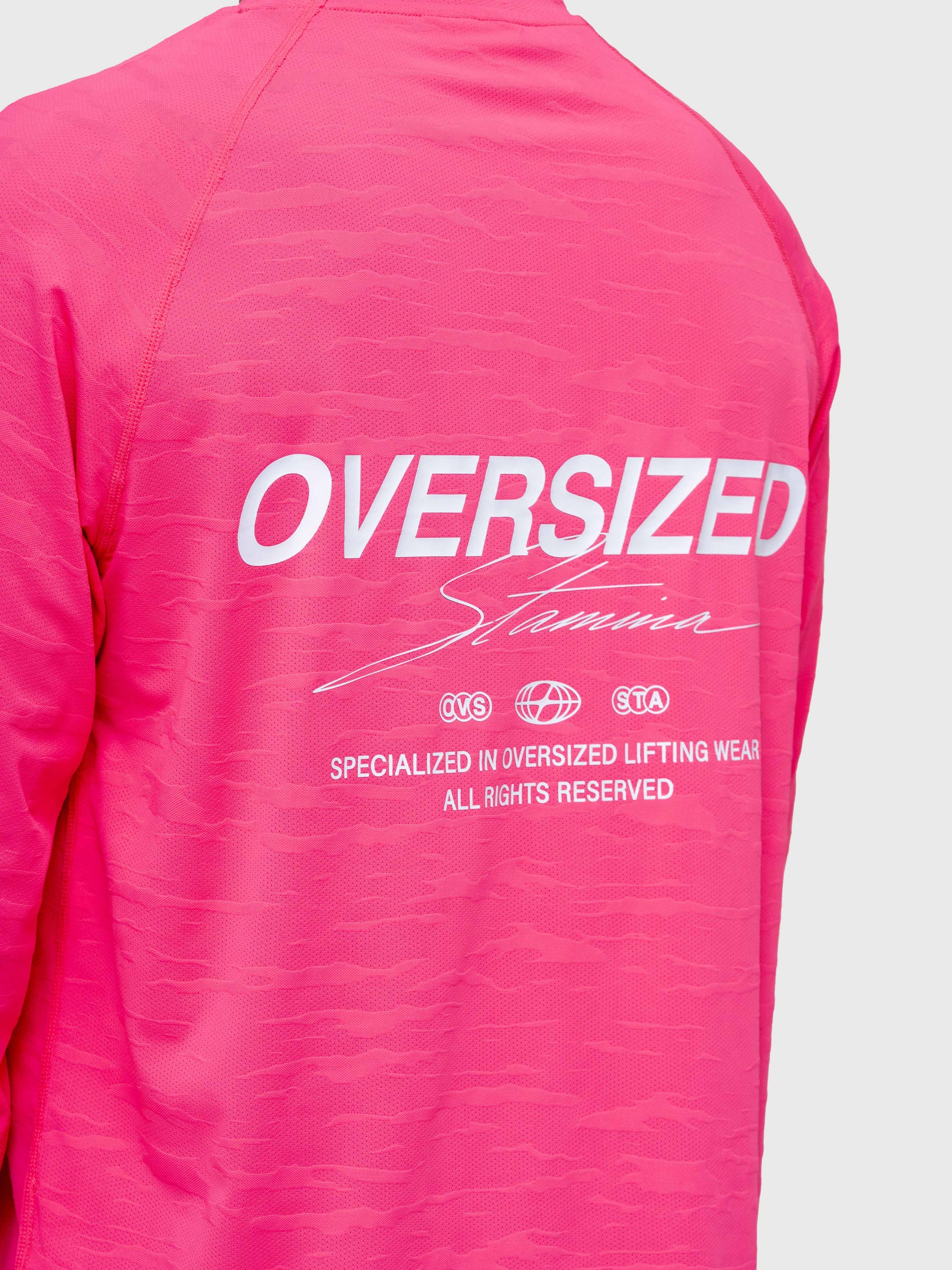 Logo Active Long Sleeve - Hot Pink/White