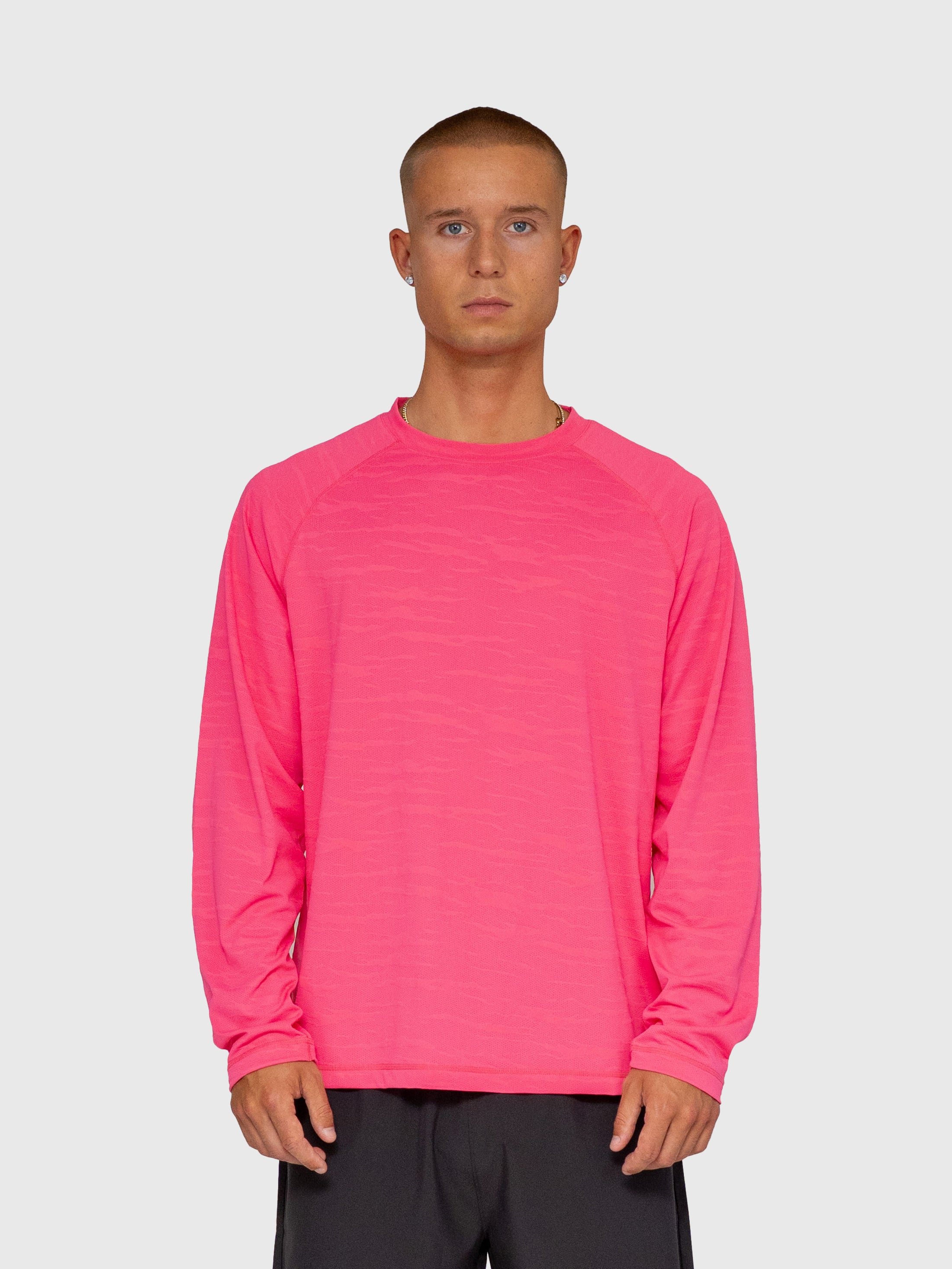 Logo Active Long Sleeve - Hot Pink/White