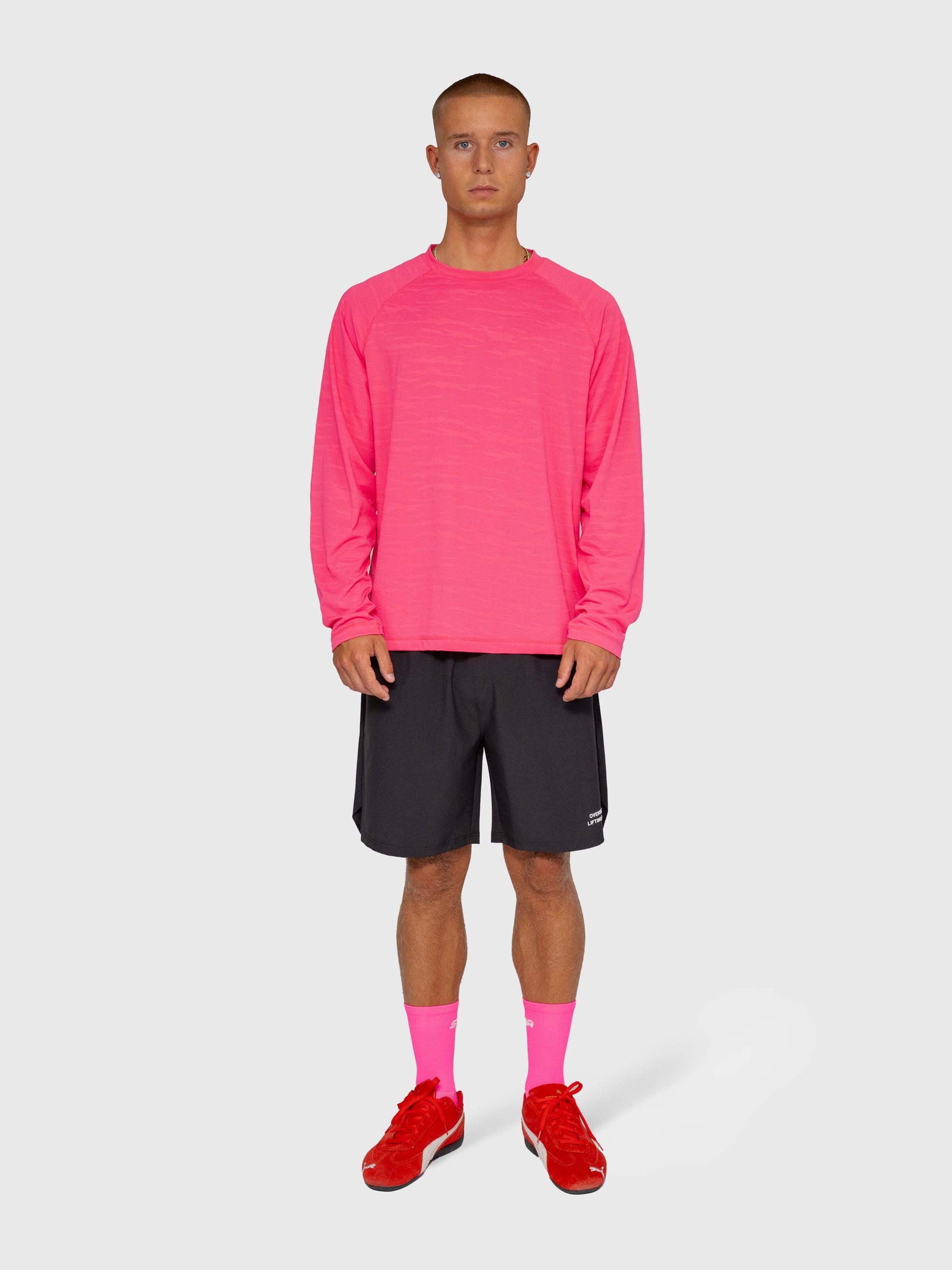 Logo Active Long Sleeve - Hot Pink/White