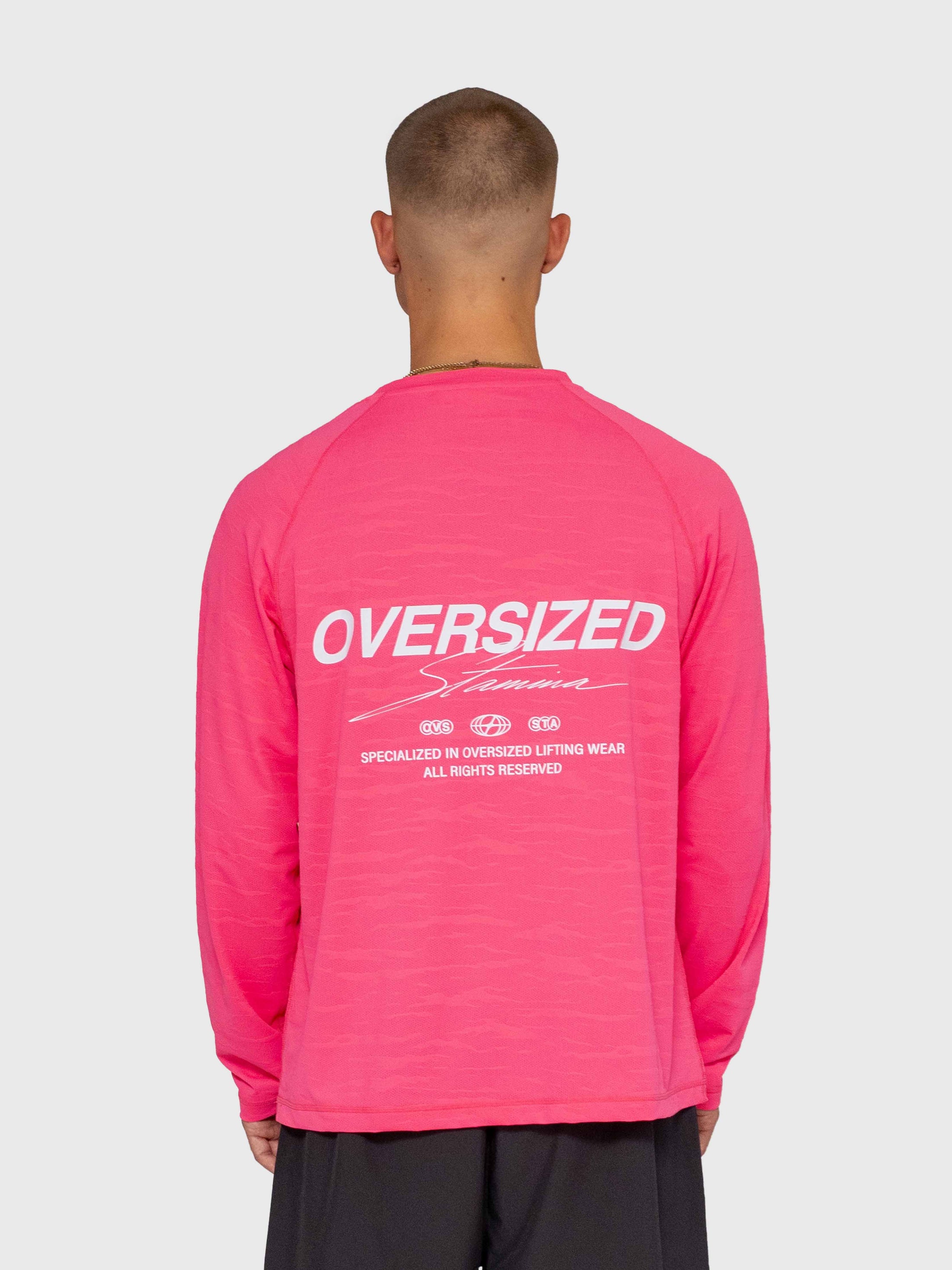 Logo Active Long Sleeve - Hot Pink/White