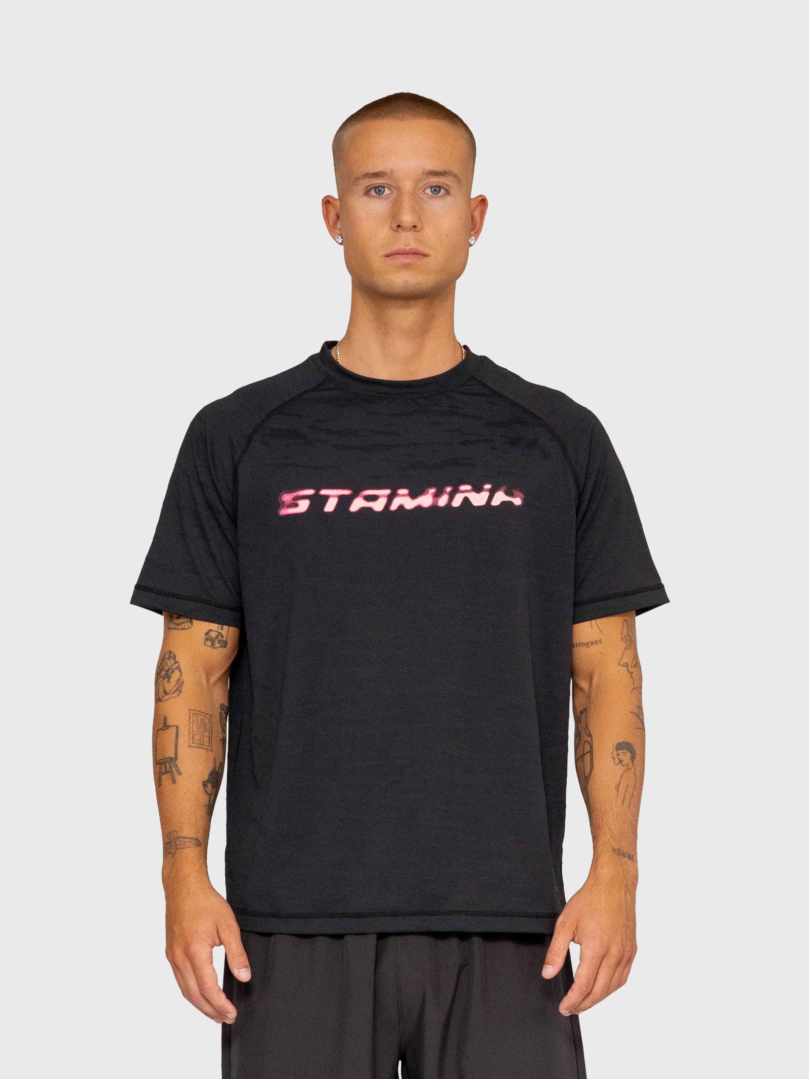 Flow Active Tee - Black/Pink