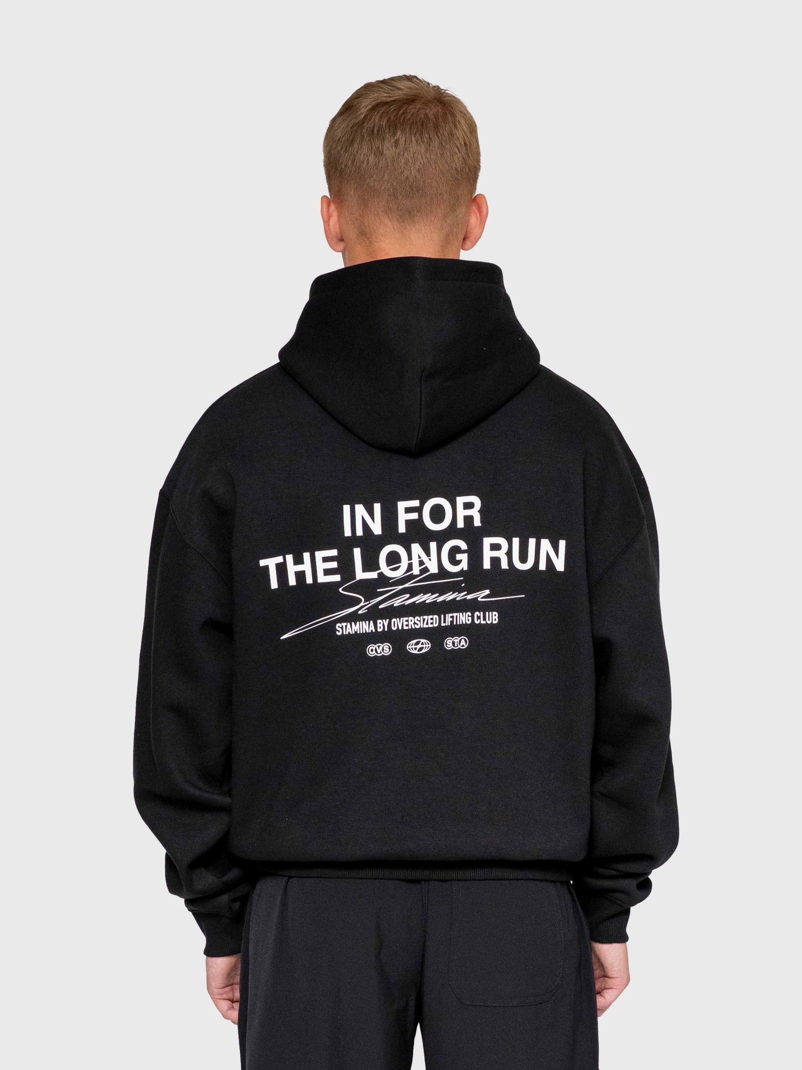 Long Run Hoodie - Black/White
