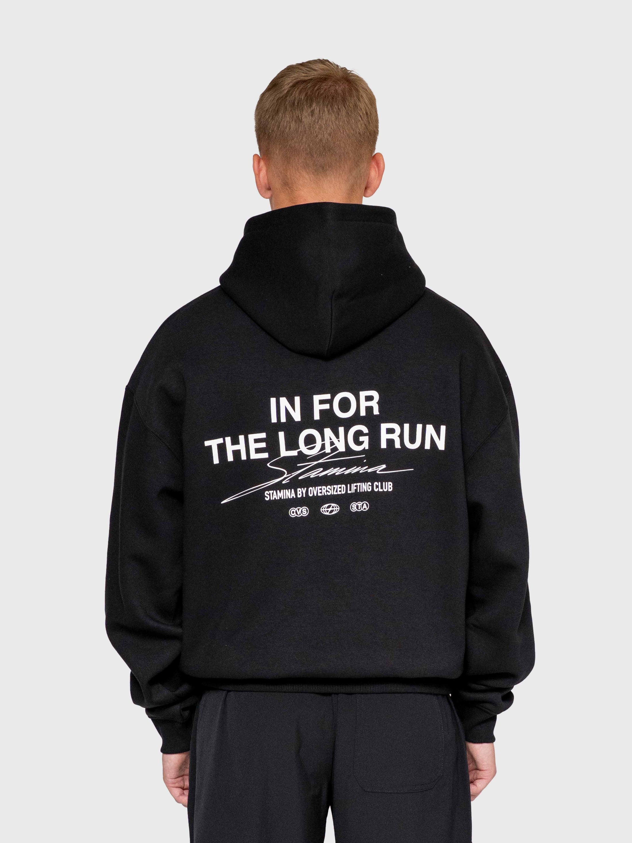 Long Run Hoodie - Black/White