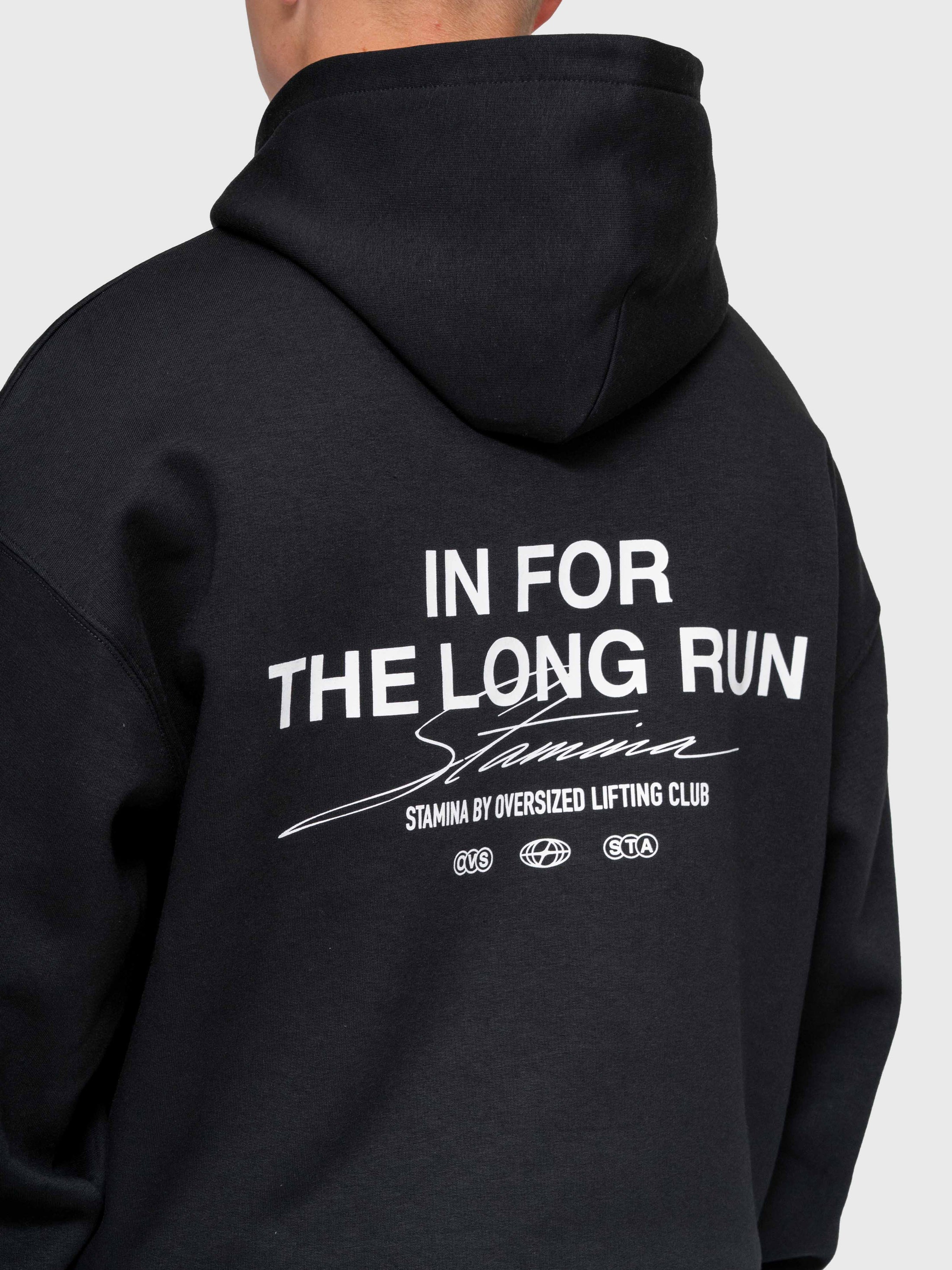Long Run Hoodie - Black/White