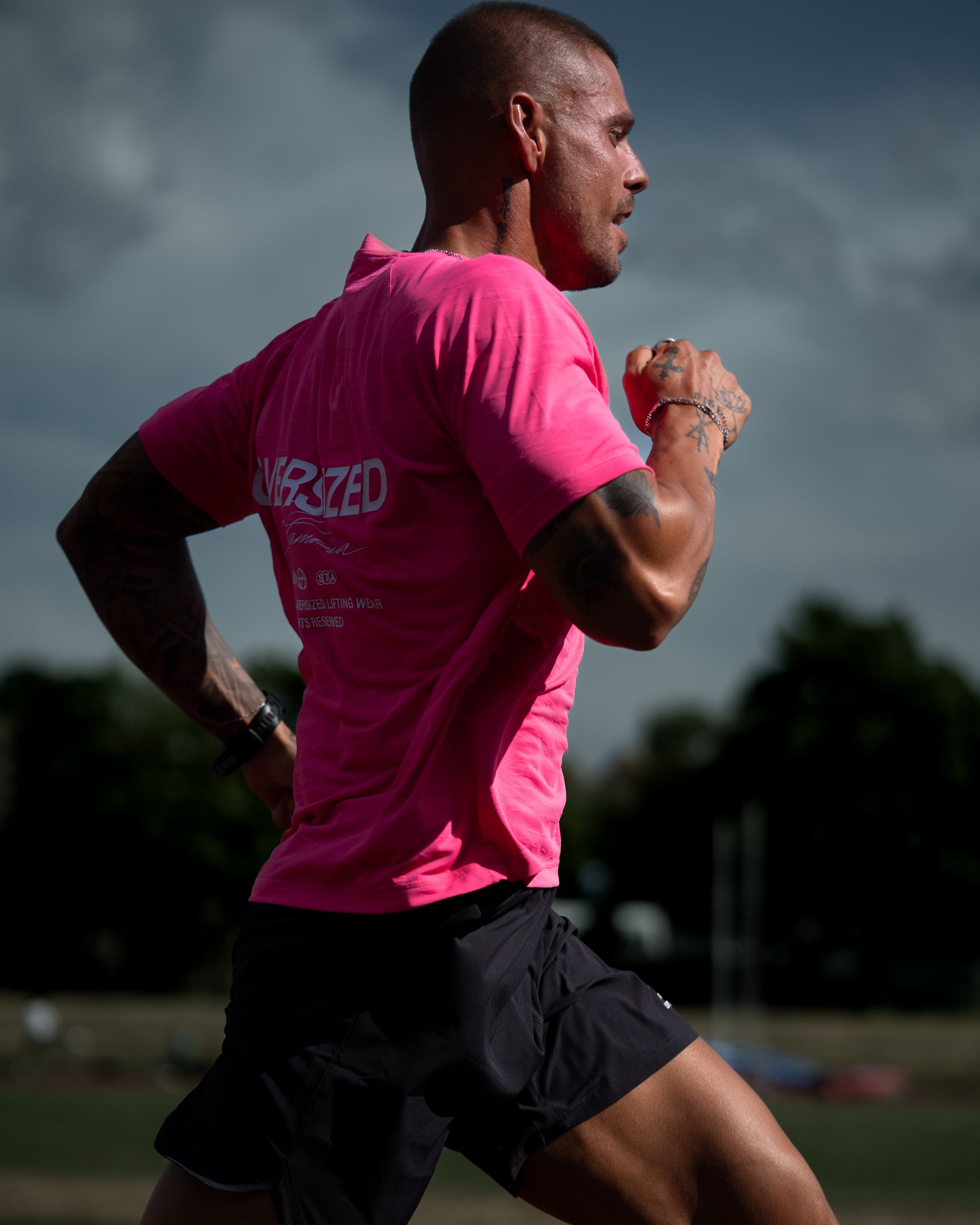 Logo Active Tee - Hot Pink/White
