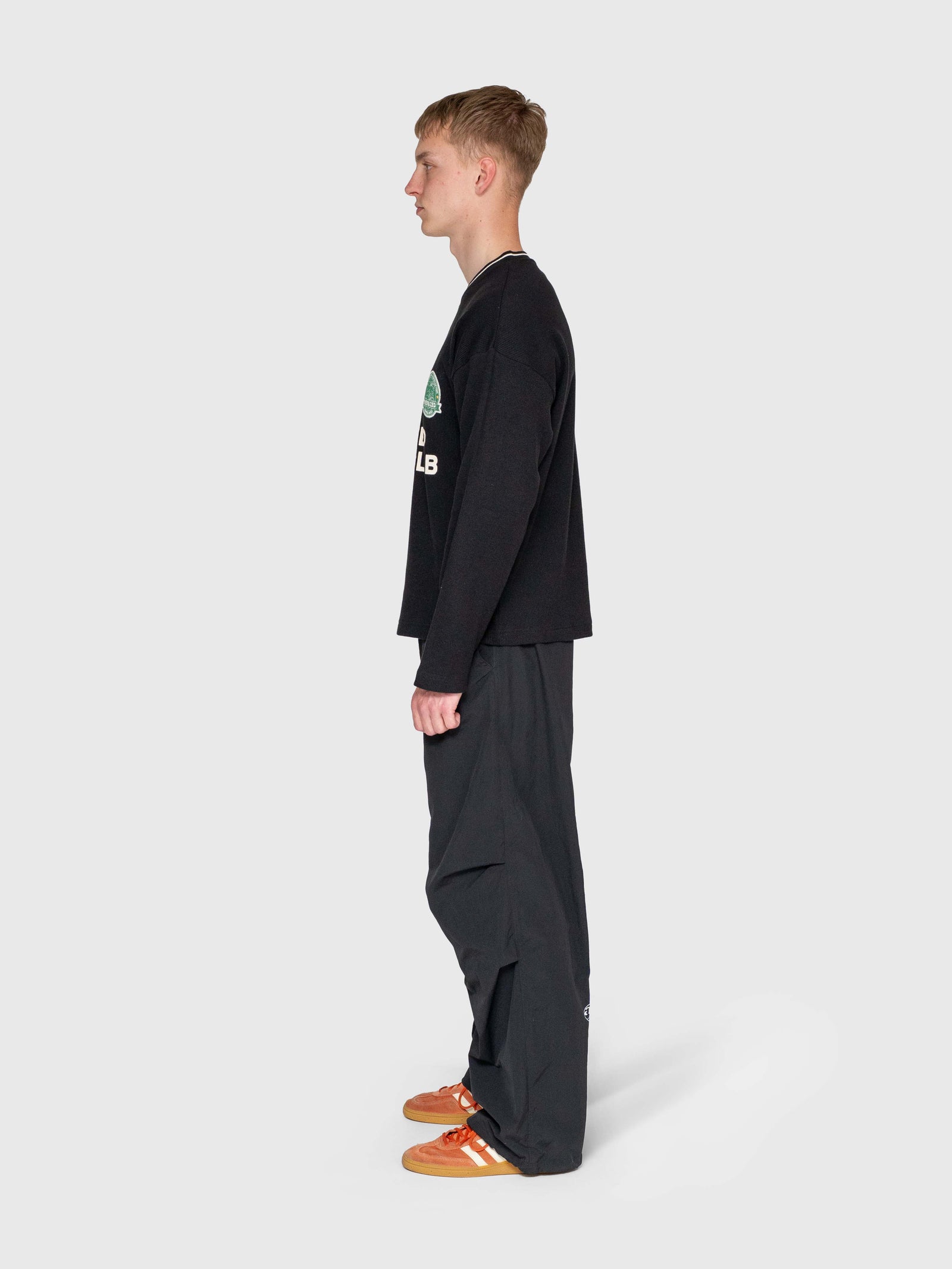 Waffle Football Long Sleeve – Black
