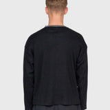 Waffle Football Long Sleeve – Black