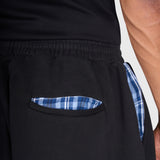 Tartan Baggy Sweatpants - Black/Blue