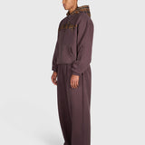 Tartan Applique Zip Hoodie - Brown/Brown