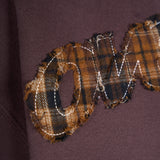 Tartan Applique Zip Hoodie - Brown/Brown