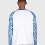 Tartan Raglan Long Sleeve - White/Blue