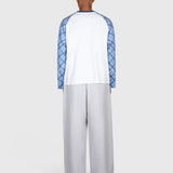 Tartan Raglan Long Sleeve - White/Blue