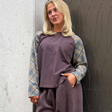 Tartan Raglan Long Sleeve - Brown/Brown