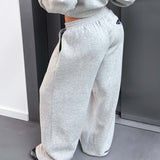 Tartan Baggy Sweatpants - Cloudy Grey/Blue