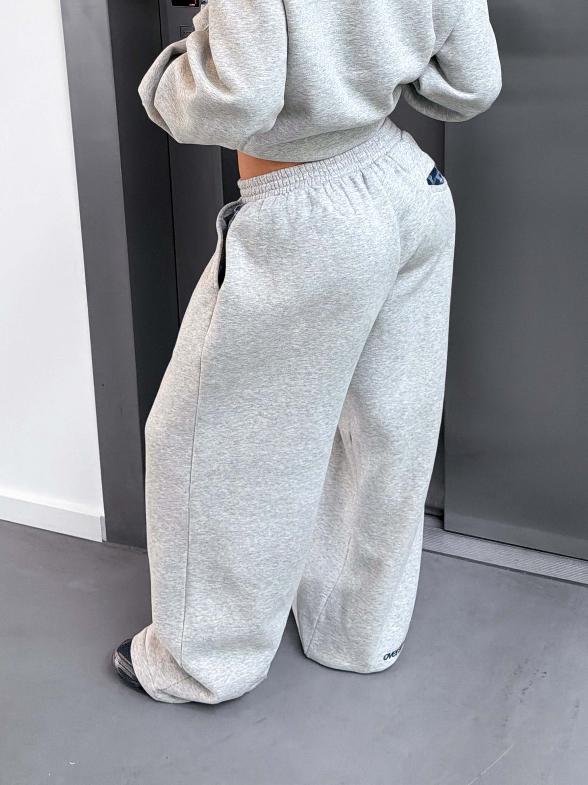 Tartan Baggy Sweatpants - Cloudy Grey/Blue