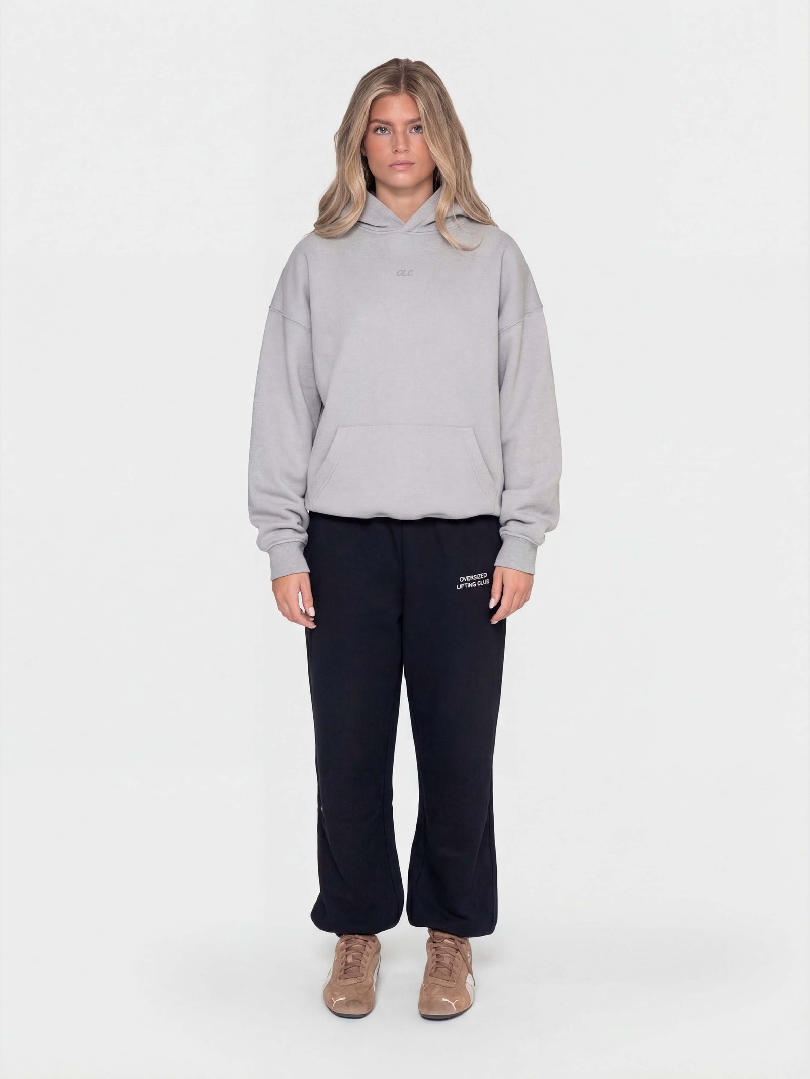 Confidence Hoodie - Neutral Grey/White